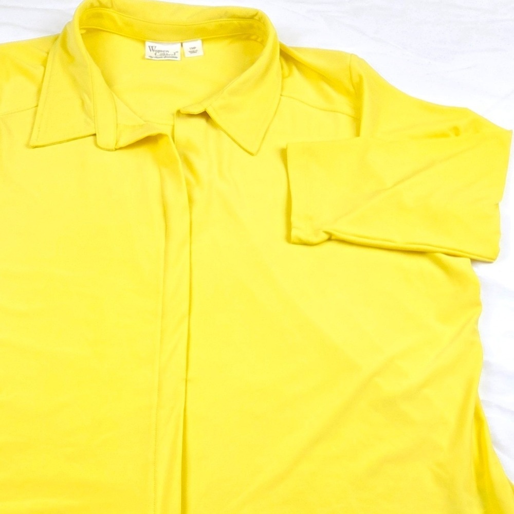 Women with Control Renee Greenstein Yellow Tunic Top 3/4 Sleeve 1XP Petite Plus